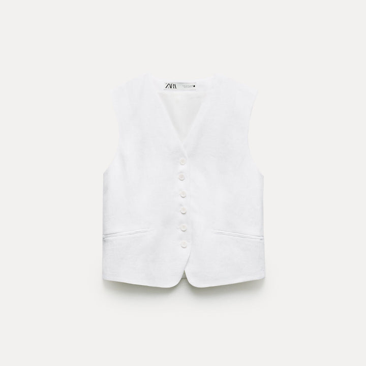 Moudda ZARA - Combinaison 492 gilet classique en lin - Tunisie 1