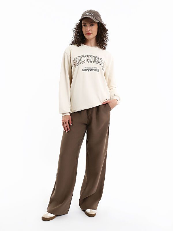 Moudda LC Waikiki - Pantalon tissé fin Femme Kaki - Tunisie 1