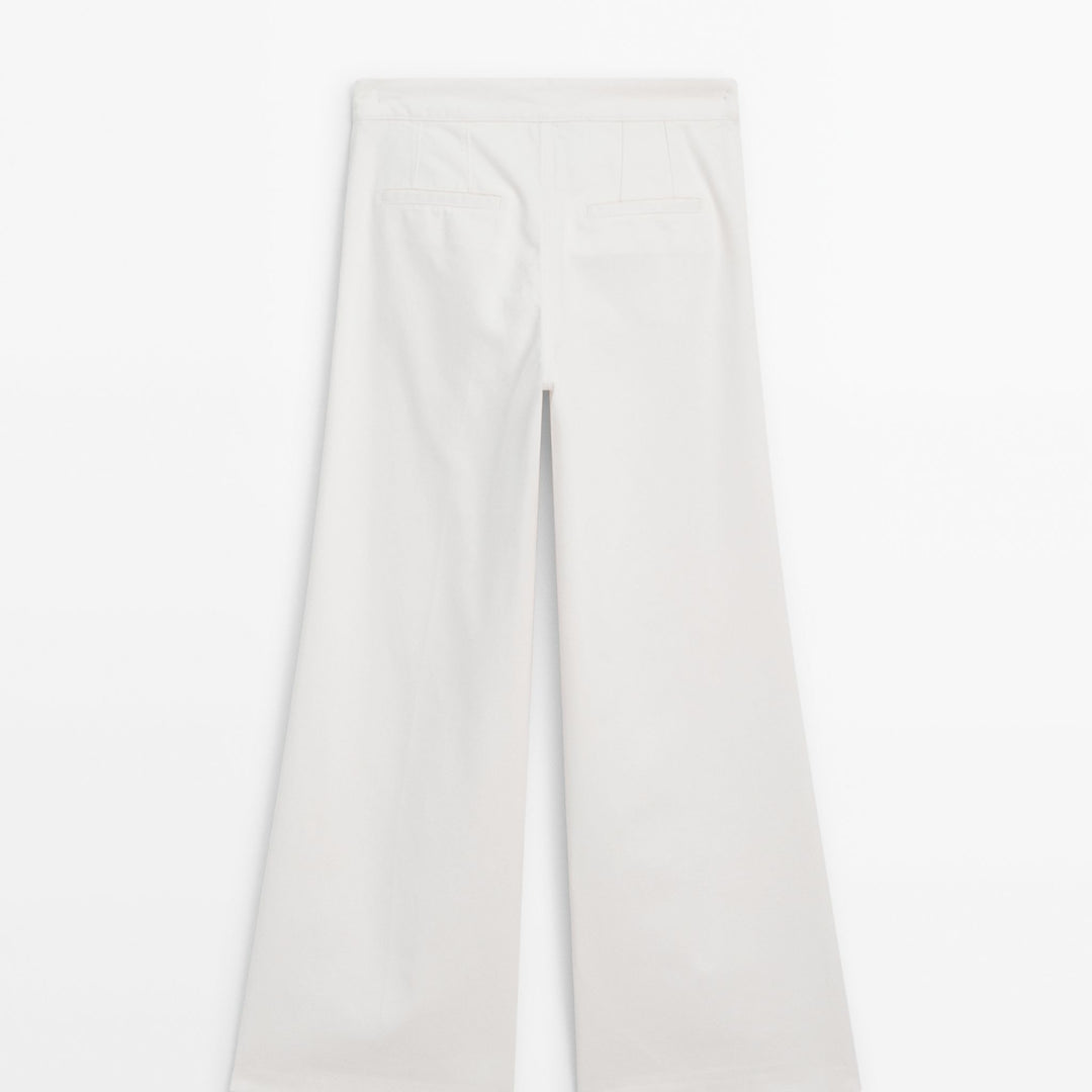 Moudda Massimo Dutti - Jean taille haute évasé blanc cassé - Tunisie 5