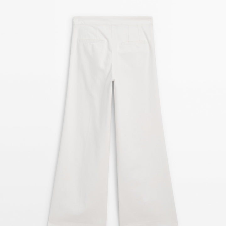 Moudda Massimo Dutti - Jean taille haute évasé blanc cassé - Tunisie 5
