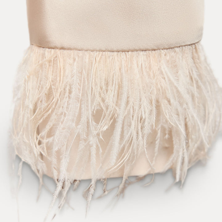 Moudda ZARA - Top satin court croisé détail plumes poignet - Tunisie 4