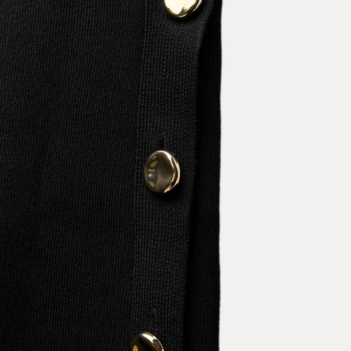 Moudda ZARA - Gilet noir oversized bouton doré - Tunisie 3