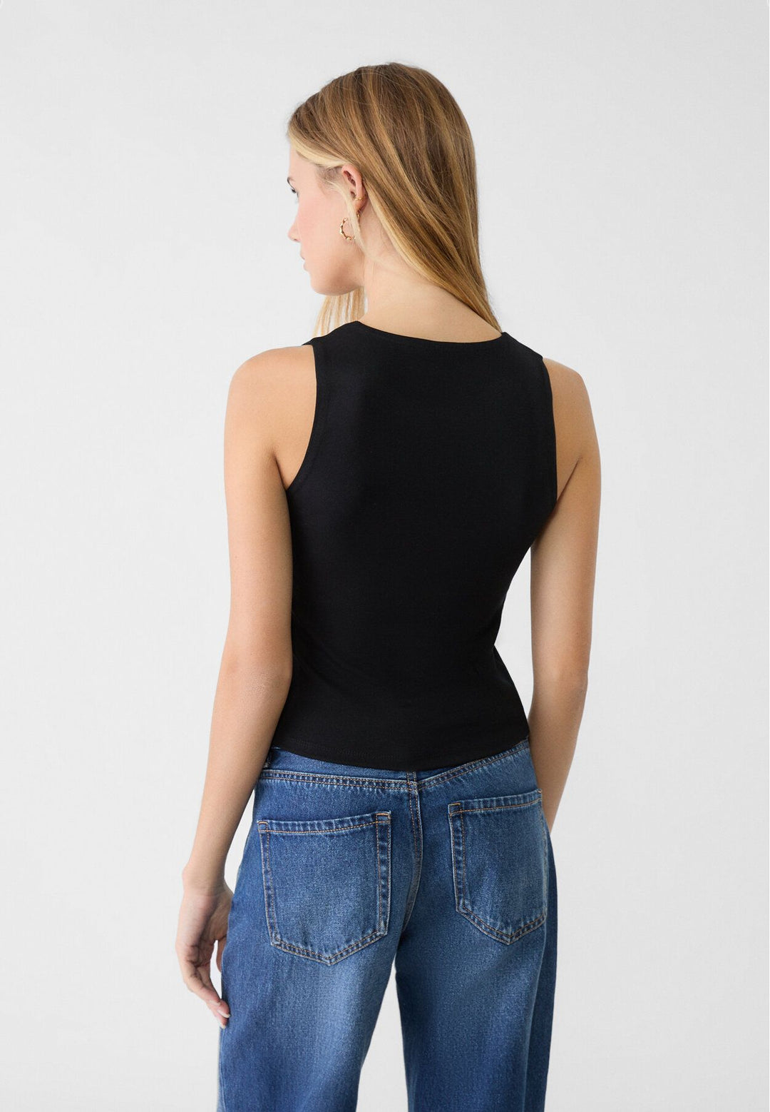 Moudda STRADIVARIUS - T-Shirt Regular S/M Col Rond avec Détails Brillants - Tunisie 5