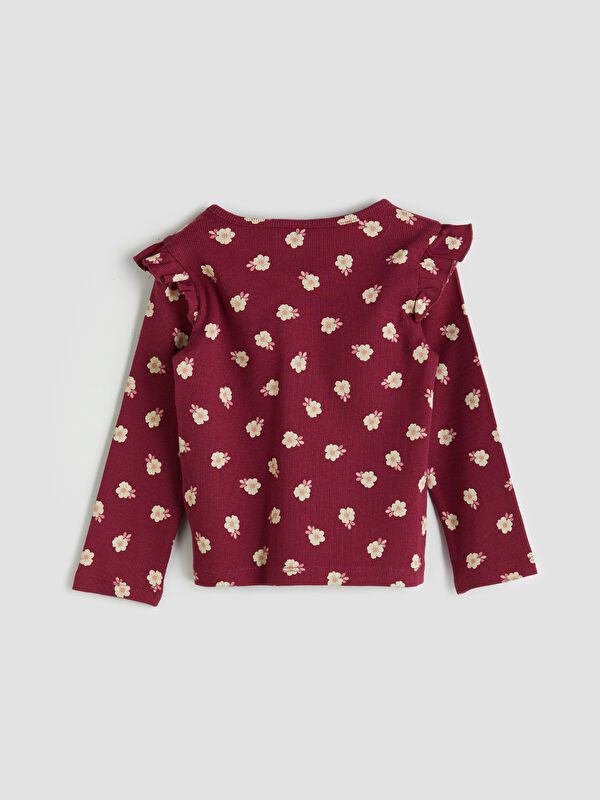 Moudda LC Waikiki - Body en jersey manches longues Fille Bordeaux léger p - Tunisie 2