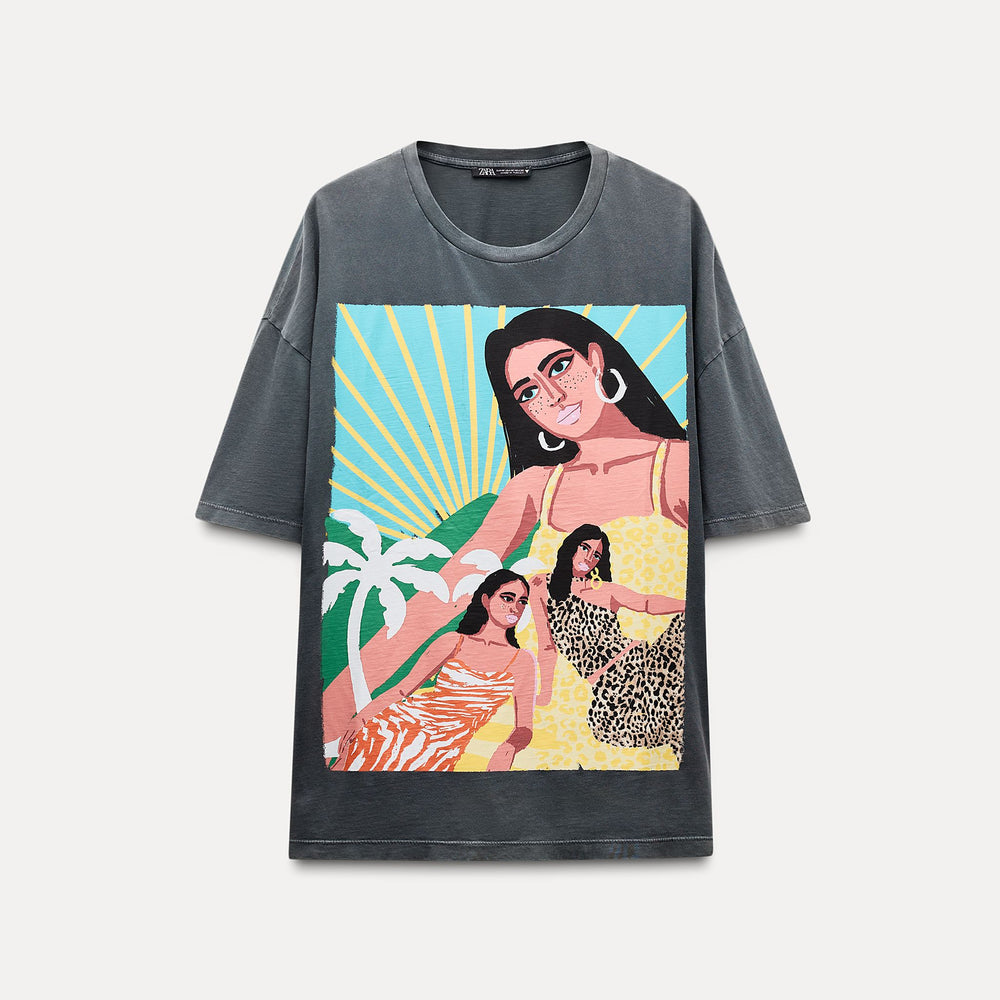 Moudda ZARA - T-shirt lavé imprimé fille - Tunisie 2