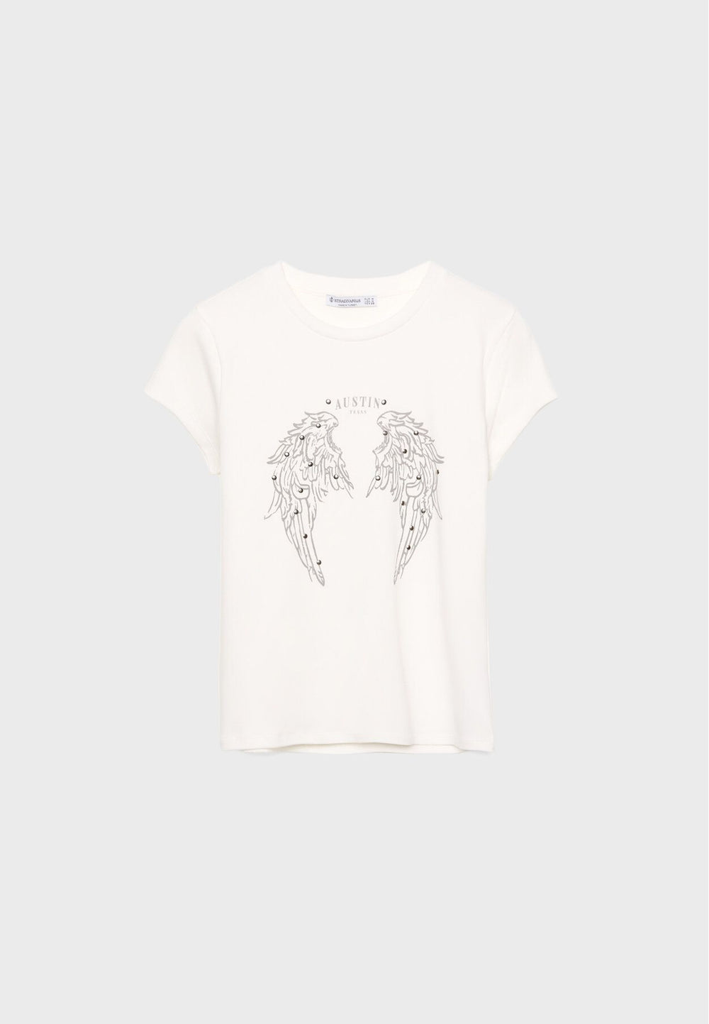 Moudda STRADIVARIUS - T-Shirt M/C Col Rond Imprimé avec Clous - Tunisie 2