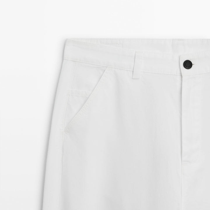 Moudda Massimo Dutti - Pantalon jean cassé coton/lin court coupe - Tunisie 4