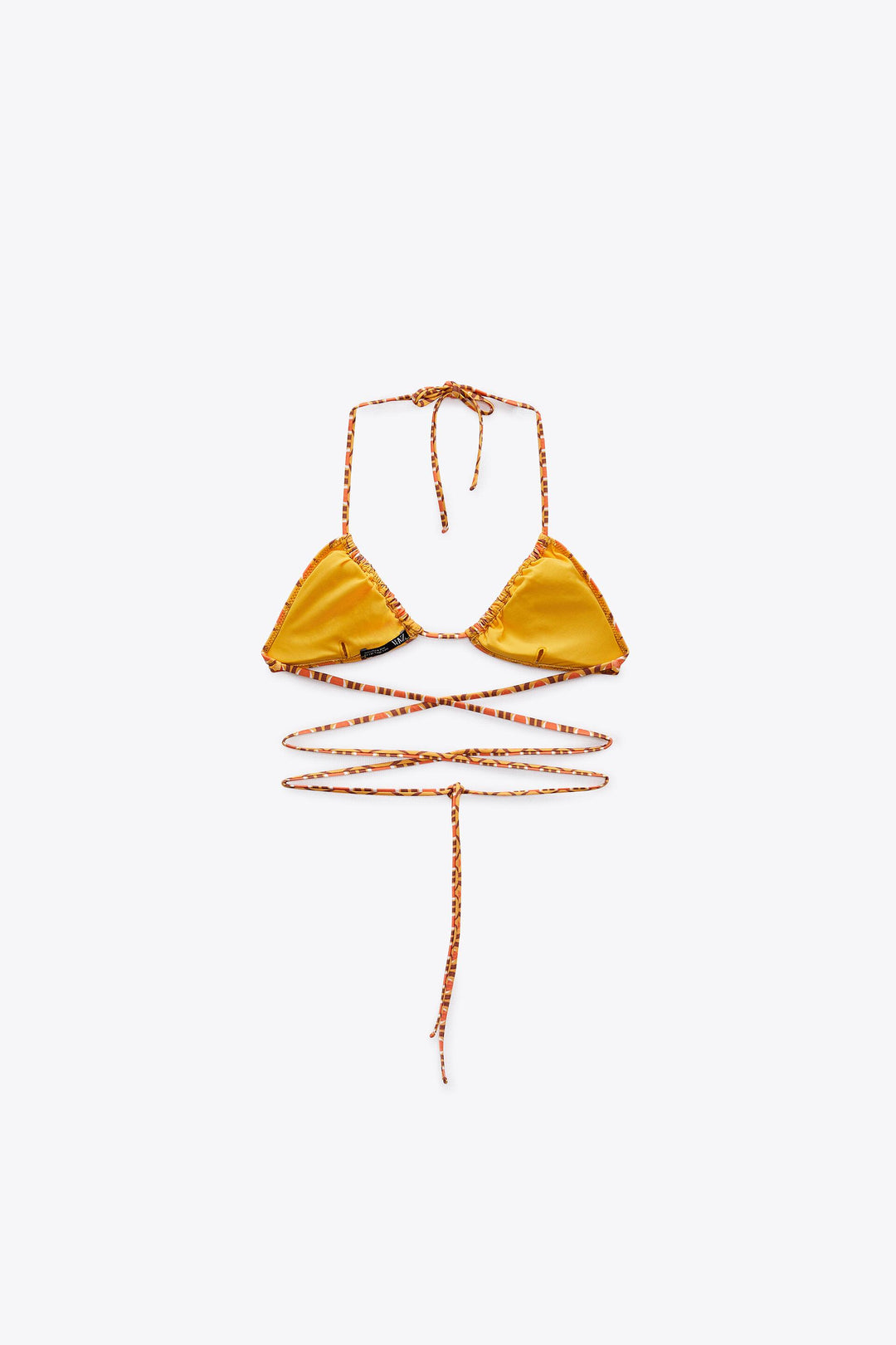 Haut bikini triangle imprimé double position bretelles croisées