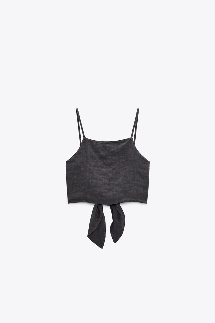 Top en lin décolleté dans le dos