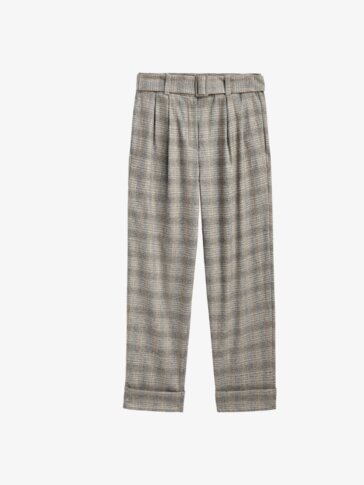 Pantalon Carreaux Gris/Beige