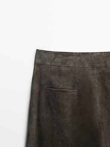 Pantalon daim gris